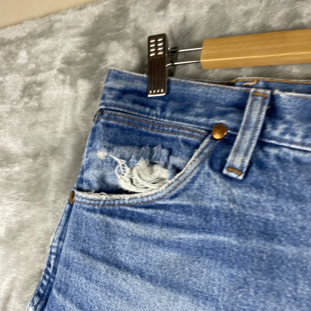 Vintage Wrangler Jeans Mens 32x36 Whisker Fade Distressed Made in USA 936DEN